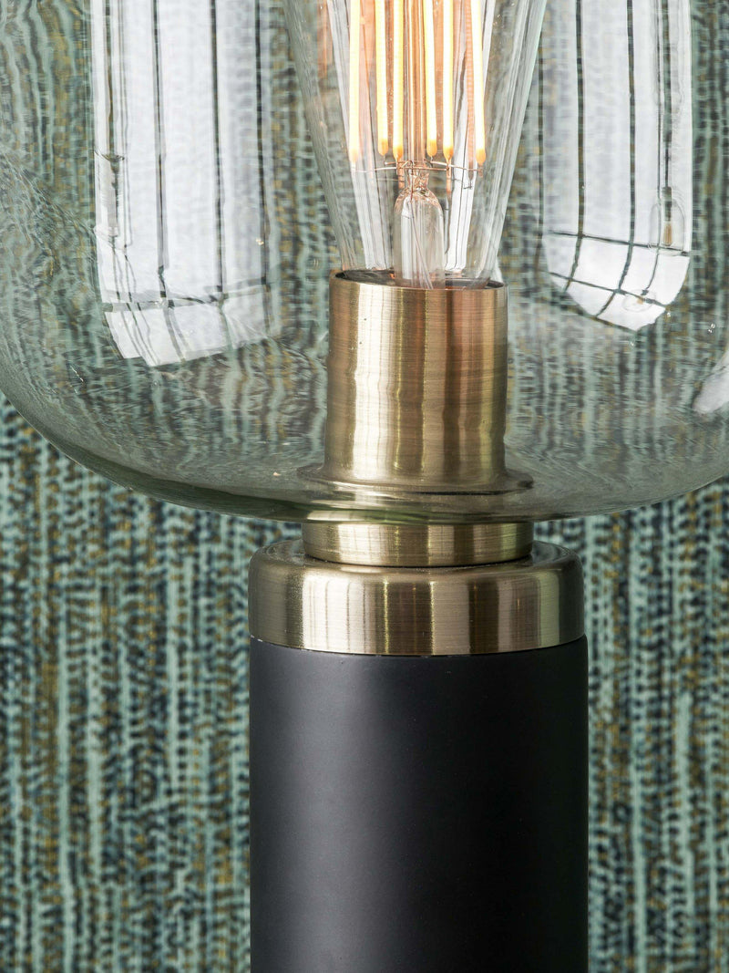 Pacific Florence glass pendant ceiling light black gold (British brand)