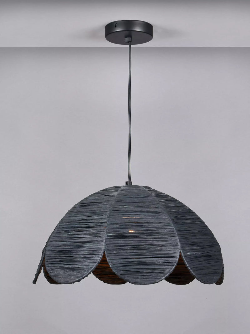 Pacific black raffia pendant ceiling light (British brand)