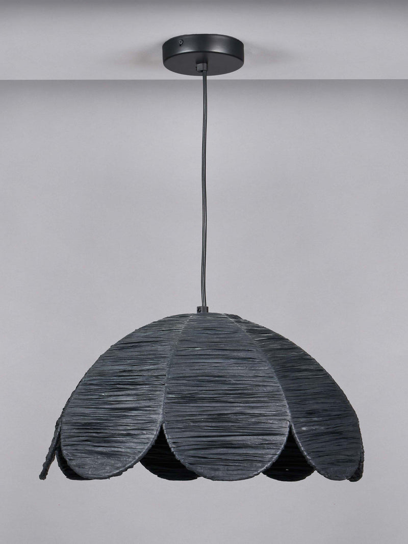Pacific black raffia pendant ceiling light (British brand)