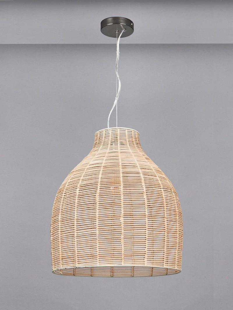 Pacific Caswell natural rattan pendant light 40cm, UK version
