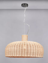 John Lewis Pacific Caswell Natural Dome Pendant Ceiling Light, Rattan, H31x52cm- Buy online at McGrocer