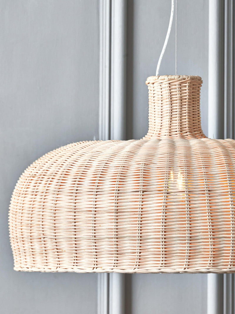 Pacific Caswell natural dome pendant light 31x52cm, UK version