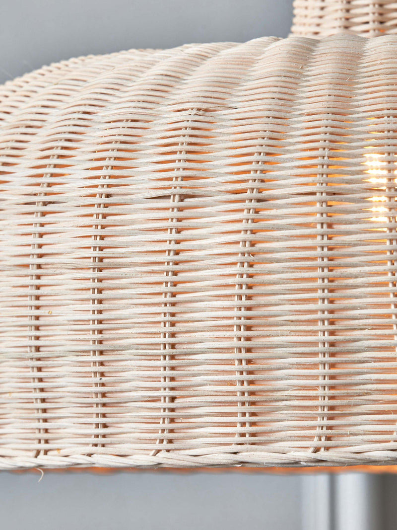 Pacific Caswell natural dome pendant light 31x52cm, UK version