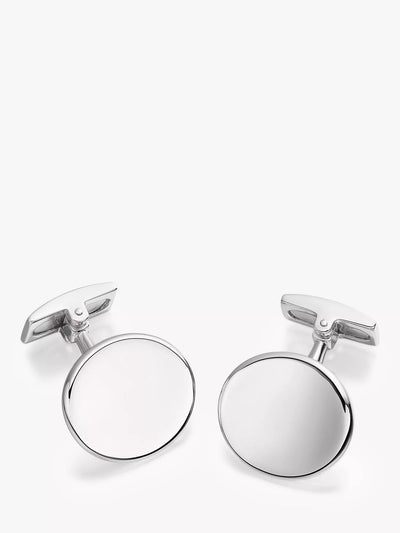 John Lewis Hoxton London Concave Oval Silver Cufflinks Men's Fashion Accessory- Buy online at McGrocer