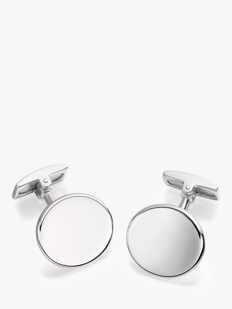 Hoxton London concave oval silver cufflinks, UK version