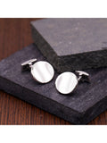 Hoxton London concave oval silver cufflinks, UK version