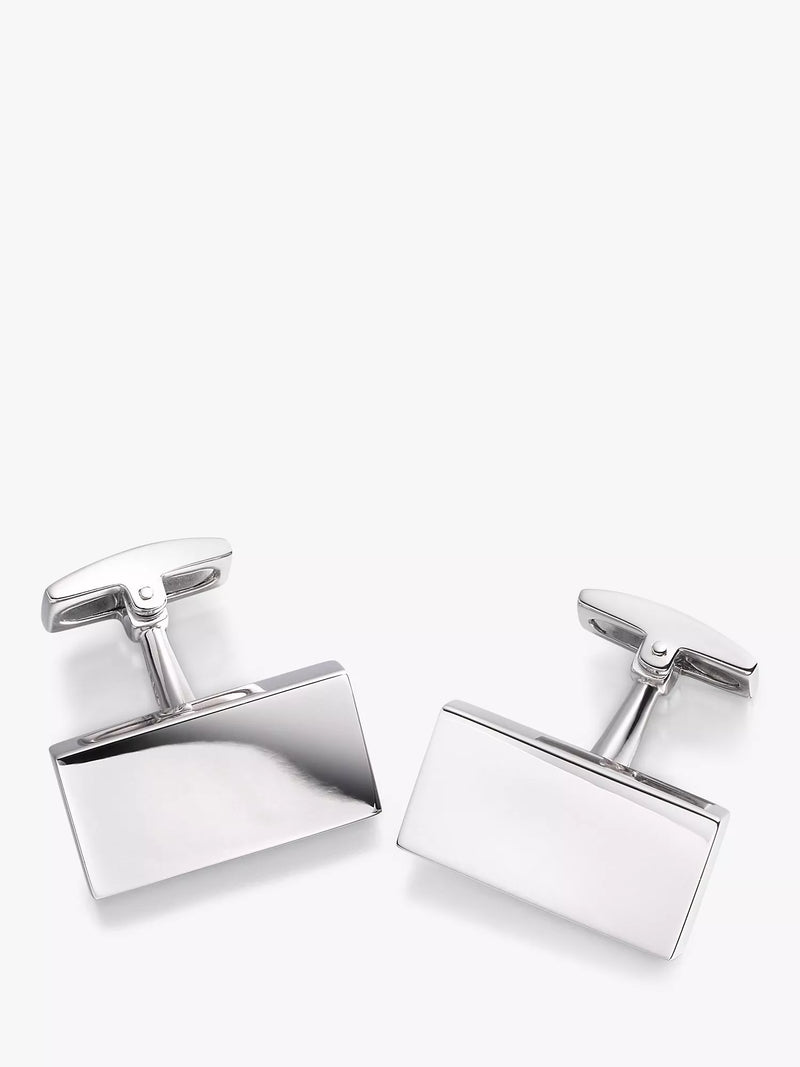 Hoxton London rectangular sterling silver cufflinks, UK version