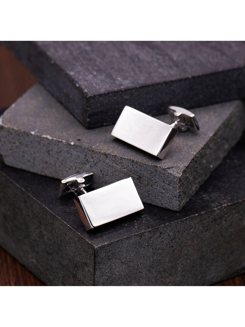 Hoxton London rectangular sterling silver cufflinks, UK version