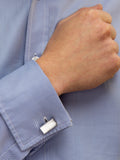 Hoxton London rectangular sterling silver cufflinks, UK version