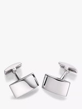 John Lewis Hoxton London Domed Rectangular Cufflinks, Silver- Buy online at McGrocer