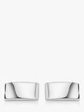 Hoxton London domed rectangular cufflinks silver (British brand)