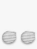 Hoxton London sterling silver ribbed round cufflinks (British brand)
