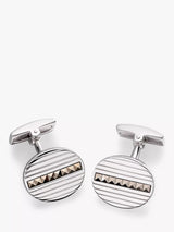 John Lewis Hoxton London Marcasite Set Ribbed Oval Cufflinks Silver- Buy online at McGrocer