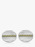 Hoxton London cufflinks marcasite set ribbed oval 1.6x1.8cm - British product