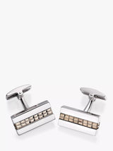 John Lewis Hoxton London Marcasite Set Rectangle Cufflinks Silver- Buy online at McGrocer