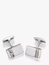 John Lewis Hoxton London Vertical Marcasite Rectangle Cufflinks, Silver- Buy online at McGrocer