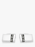 Hoxton London marcasite rectangle cufflinks in sterling silver, imported from the UK