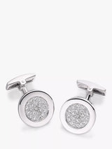 John Lewis Hoxton London Cubic Zirconia Round Cufflinks Sterling Silver- Buy online at McGrocer