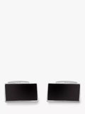 Hoxton London ebony wood rectangle cufflinks silver - British product
