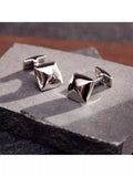 Hoxton London silver pyramid square cufflinks, UK version