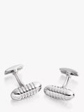 Hoxton London Ribbed Bullet Cufflinks, Silver