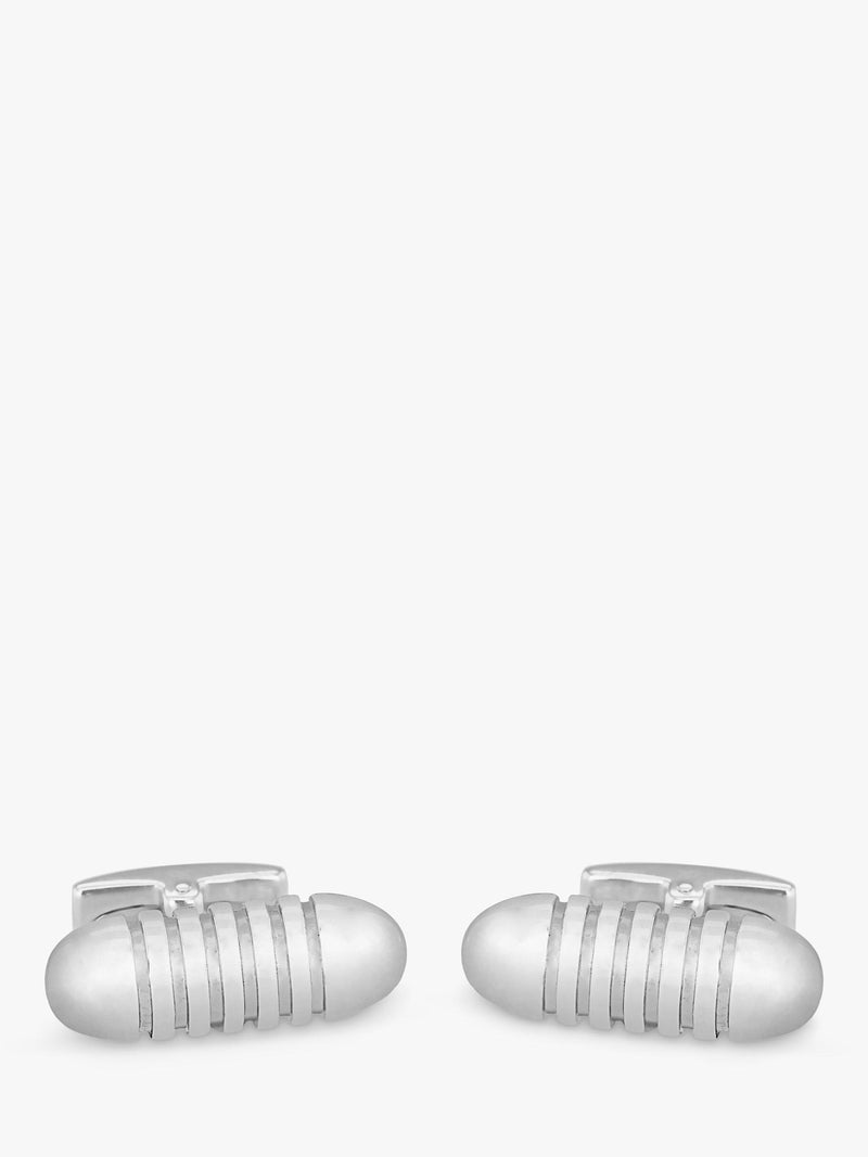 Hoxton London sterling sølv ribbet kule mansjettknapper - Britisk produkt