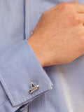 Hoxton London sterling silver ribbed bullet cufflinks - British product