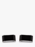 Hoxton London sterling silver cufflinks with black onyx rectangles, imported from the UK