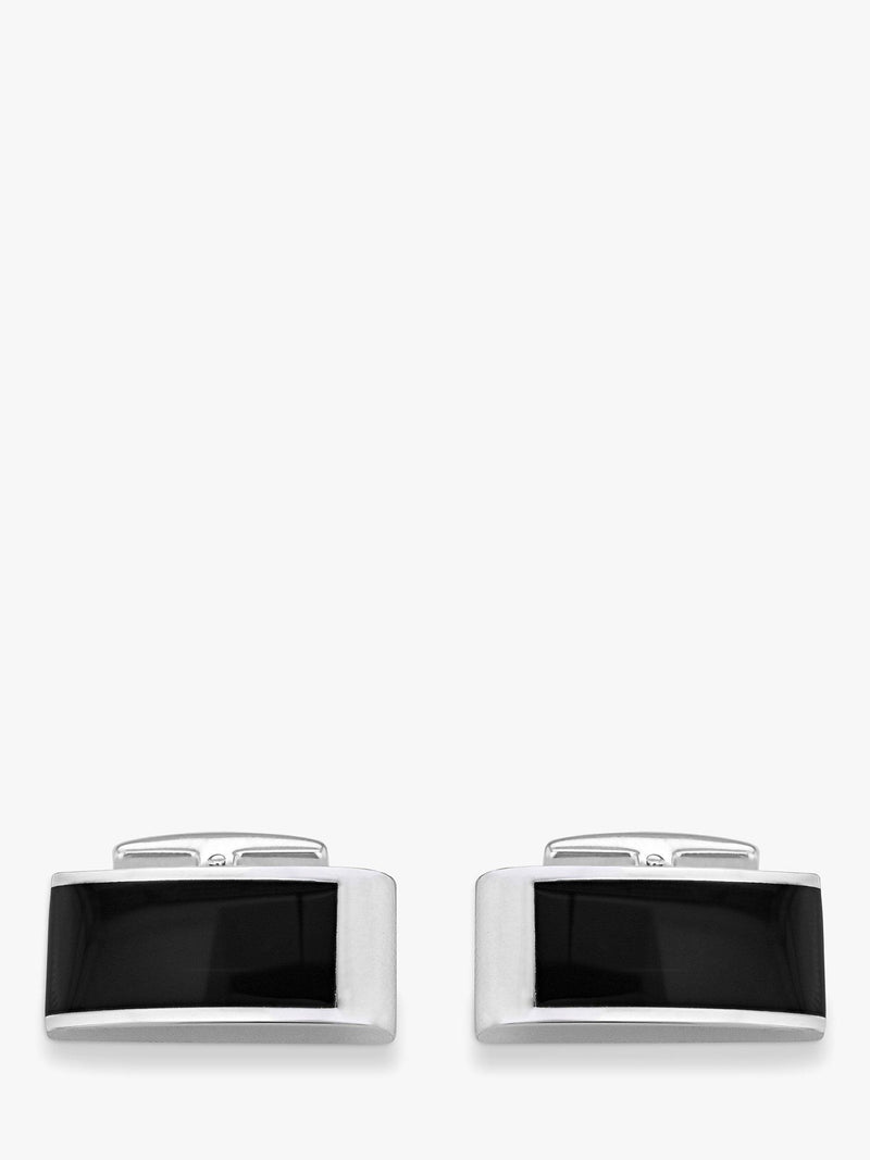 Hoxton London sterling silver onyx cufflinks, imported from the UK