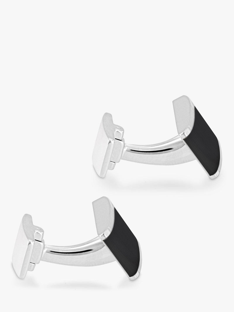 Hoxton London sterling silver onyx cufflinks, imported from the UK