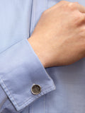 Hoxton London round sterling silver cufflinks with marcasite set, UK version