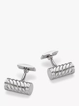 John Lewis Hoxton London Twist Cylindrical Silver Cufflinks- Buy online at McGrocer