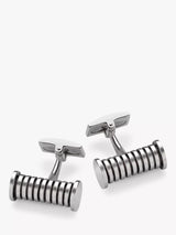 John Lewis Hoxton London Striped Cylindrical Cufflinks, Silver- Buy online at McGrocer