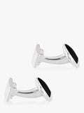 Hoxton London sterling silver cufflinks black agate (British brand)
