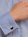 Hoxton London sterling silver cufflinks black agate (British brand)