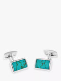Hoxton London turquoise rectangle cufflinks - British product