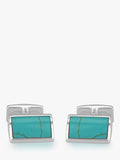 Hoxton London turquoise rectangle cufflinks - British product