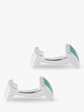 Hoxton London turquoise rectangle cufflinks - British product
