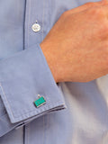 Hoxton London turquoise rectangle cufflinks - British product