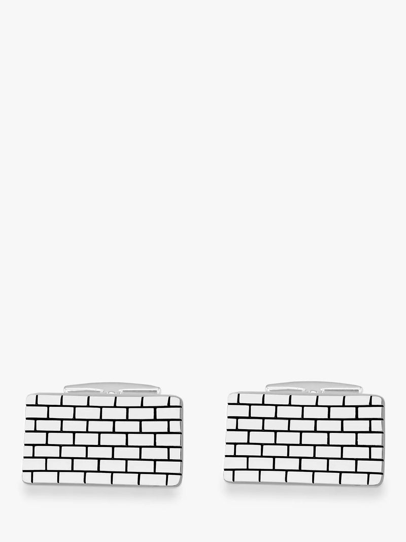 Hoxton London brick pattern cufflinks silver, imported from the UK