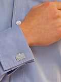 Hoxton London brick pattern cufflinks silver, imported from the UK