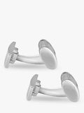 Hoxton London rhodium plated herringbone cufflinks silver, UK version