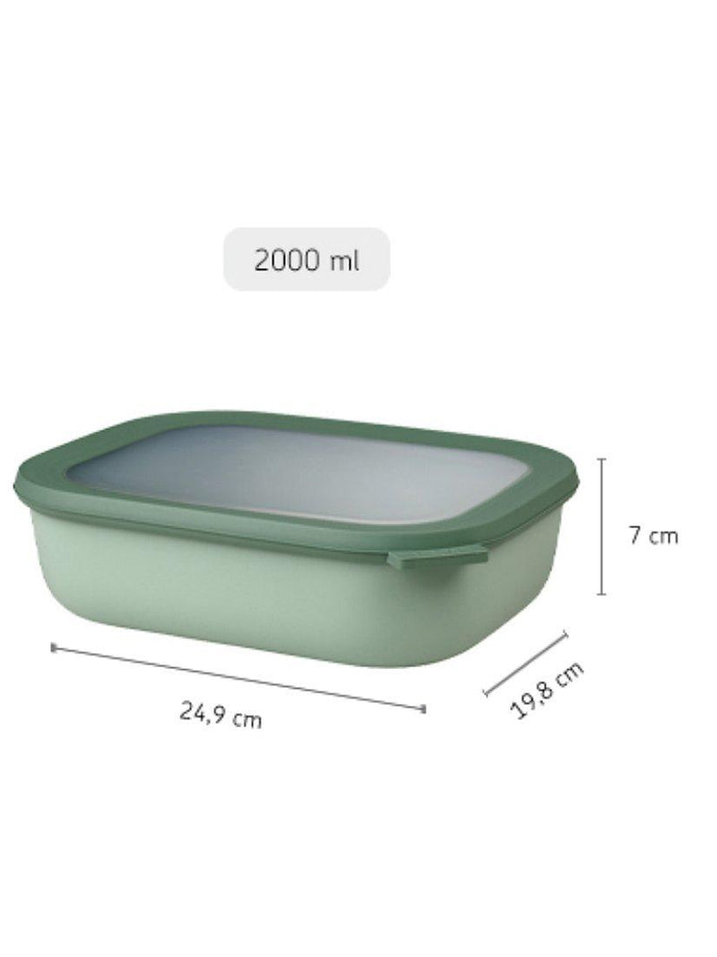 Mepal Cirqula large rectangular food storage bowl 2L, imported from the UK