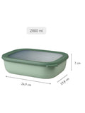 Mepal Cirqula large rectangular food storage bowl 2L, imported from the UK
