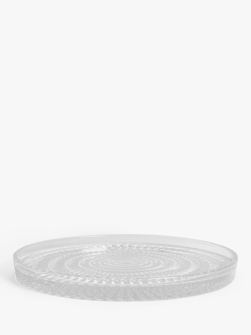 John Lewis glass cake plate with geometric pattern, 18cm clear, UK version