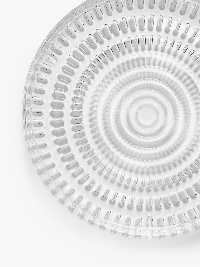 John Lewis glass cake plate with geometric pattern, 18cm clear, UK version