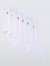 John Lewis Ralph Lauren Crew Socks Pack of 6 White- Buy online at McGrocer