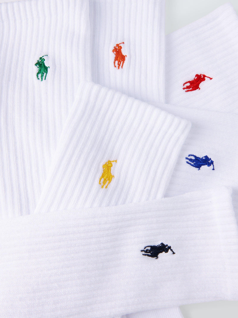 Ralph Lauren crew socks pack of 6 white - British product