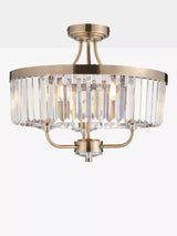 John Lewis Bay Lighting Augustine 3 Arm Semi Flush Ceiling Light Antique- Buy online at McGrocer