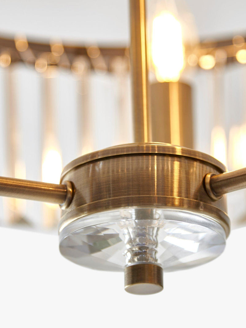 Bay Lighting Augustine ceiling light chrome faceted glass adjustable drop, UK version
